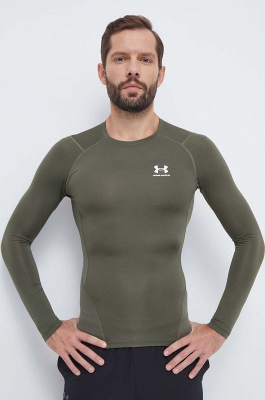 Лонгслів для тренувань Under Armour колір зелений
