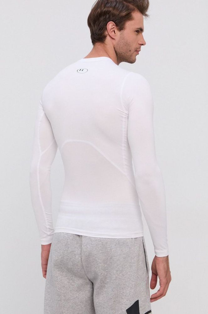 Лонгслів для тренувань Under Armour колір білий однотонний фото 3