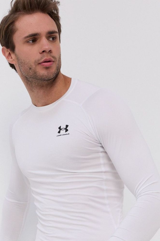 Лонгслів для тренувань Under Armour колір білий однотонний фото 4