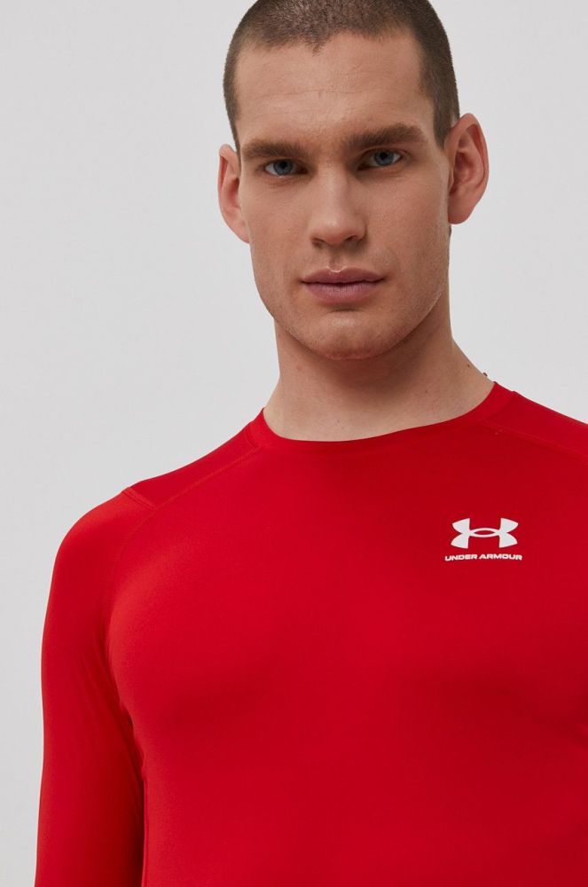 Лонгслів для тренувань Under Armour колір червоний однотонний