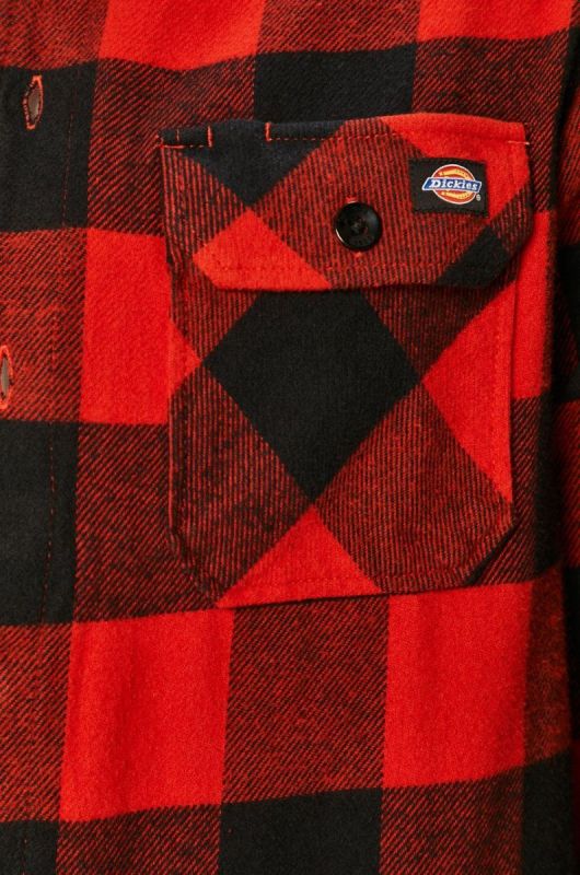 Сорочка Dickies чоловіча колір червоний regular класичний комір DK0A4XDZRDX-RED фото 2