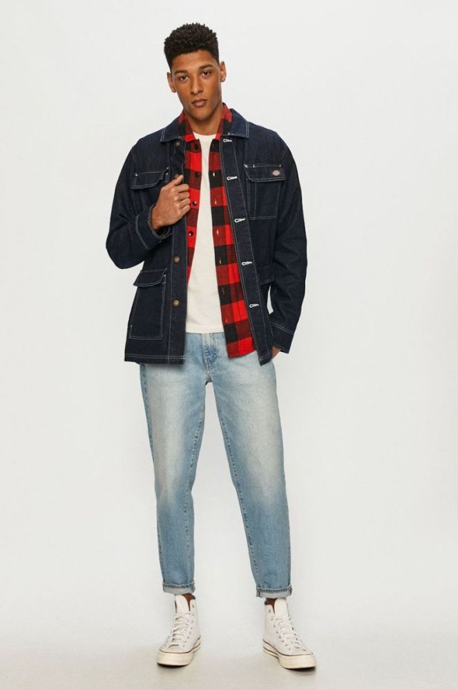 Сорочка Dickies чоловіча колір червоний regular класичний комір DK0A4XDZRDX-RED фото 3