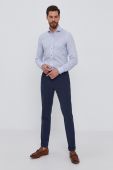 Бавовняна сорочка Emanuel Berg чоловіча slim з італійським коміром колір блакитний (1474692)