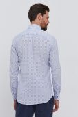 Бавовняна сорочка Emanuel Berg чоловіча slim з італійським коміром колір блакитний (1474692)