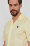 Бавовняна сорочка Lyle & Scott чоловіча колір жовтий regular класичний комір Бавовняна сорочка Lyle & Scott чоловіча колір жовтий regular класичний комір
