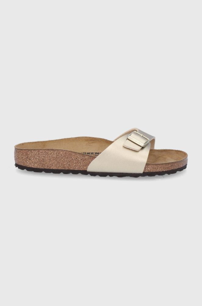 Шльопанці Birkenstock Madrid жіночі колір золотий Narrow Width 1016107-Gold