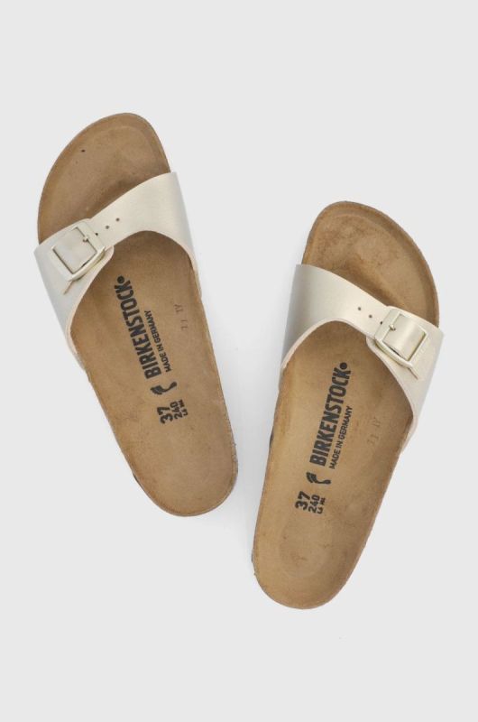 Шльопанці Birkenstock Madrid жіночі колір золотий Narrow Width 1016107-Gold фото 2