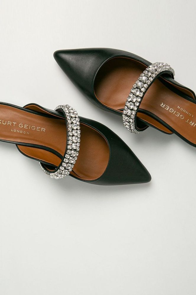Kurt Geiger London  Шкіряні шльопанці Princely 1808900109 колір чорний фото 4
