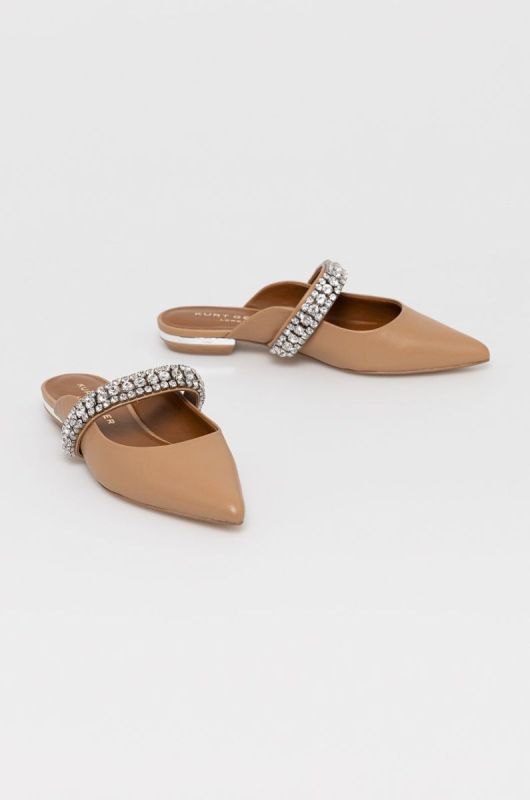 Шкіряні шльопанці Kurt Geiger London жіночі колір коричневий (1422048) фото 2