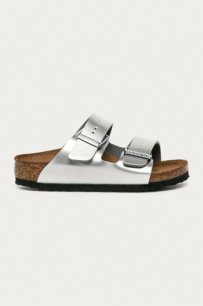 Birkenstock - Дитячі шльопанці Arizona Narrow Width колір срібний (887501)