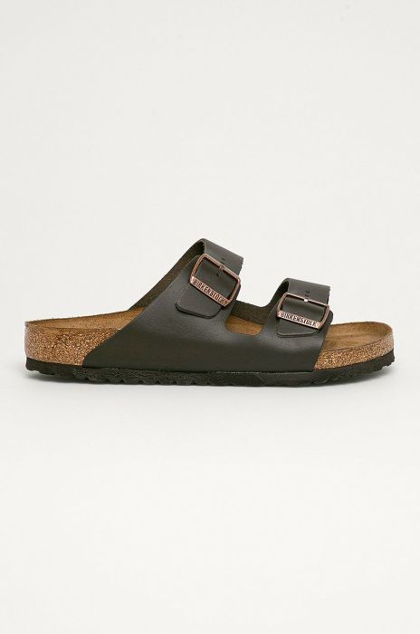 Шкіряні шльопанці Birkenstock Arizona чоловічі колір коричневий 51101