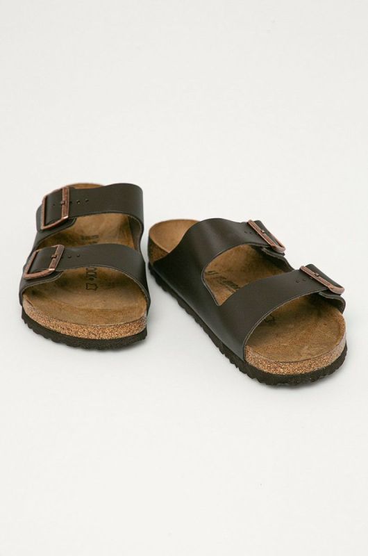 Шкіряні шльопанці Birkenstock Arizona чоловічі колір коричневий 51101 фото 2