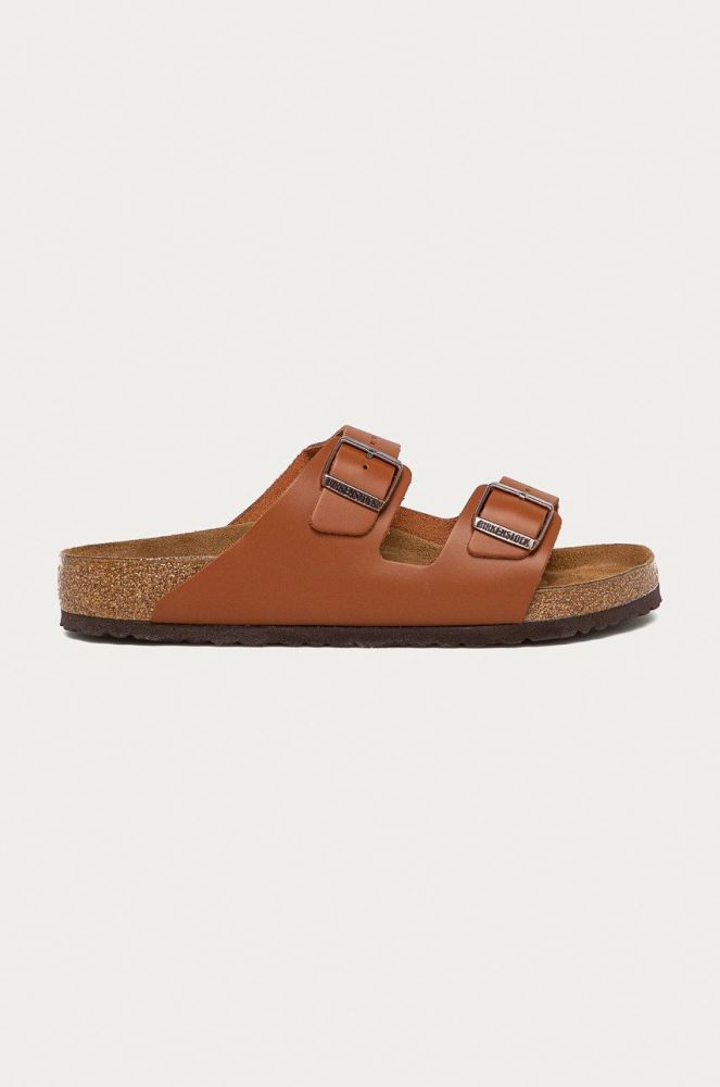 Шкіряні шльопанці Birkenstock Arizona чоловічі колір коричневий