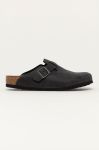 Замшеві шльопанці Birkenstock Boston SFB чоловічі колір чорний 59461 Замшеві шльопанці Birkenstock Boston SFB чоловічі колір чорний 59461