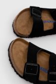 Замшеві шльопанці Birkenstock чоловічі колір чорний