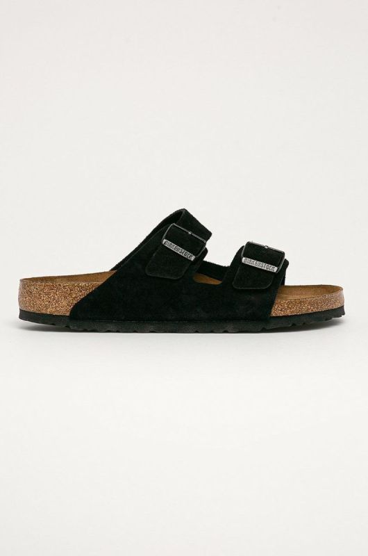 Замшеві шльопанці Birkenstock чоловічі колір чорний