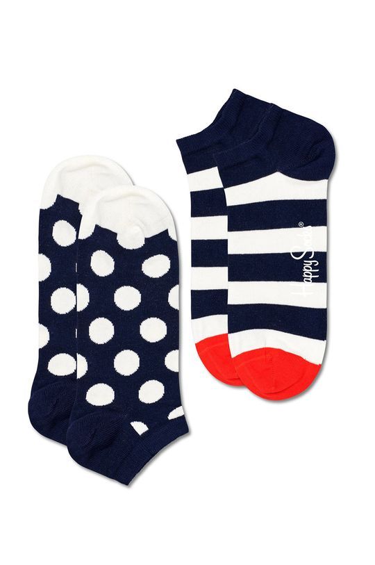 Happy Socks - Шкарпетки Big Dot Stripe Low (2-PACK) колір білий