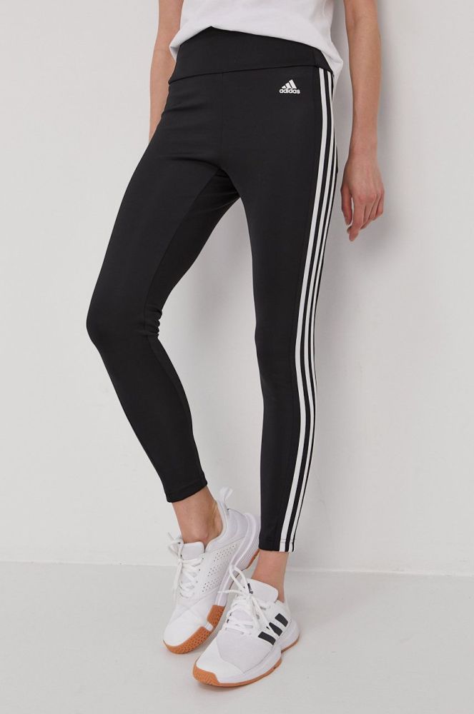 Легінси adidas жіночі колір чорний гладкі (1449527)