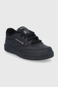 Дитячі шкіряні кросівки Reebok Classic Club C BS6182 колір чорний