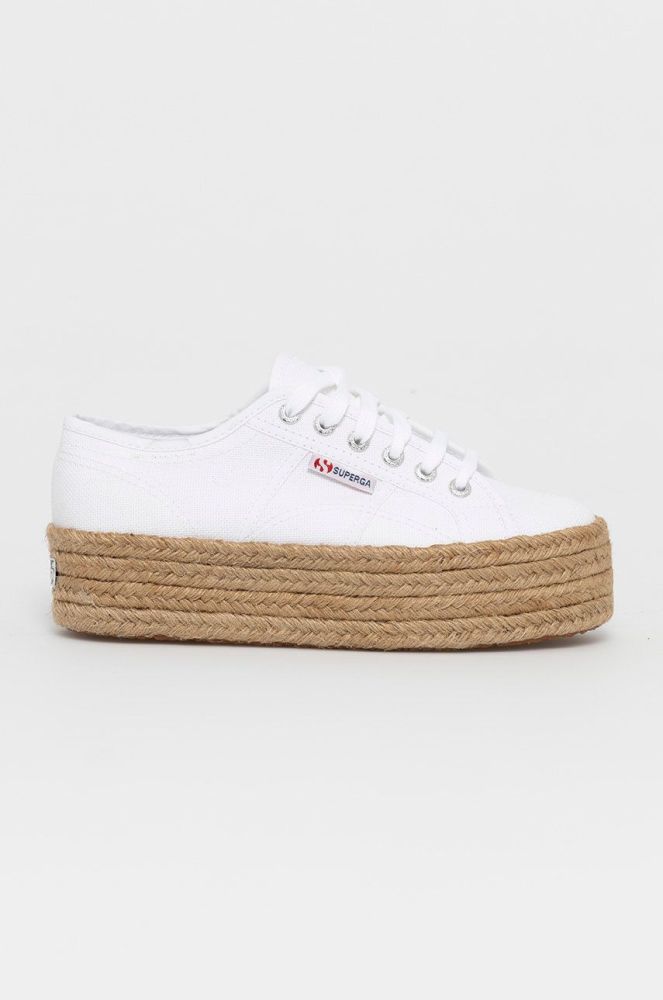 Еспадрилі Superga колір білий на платформі