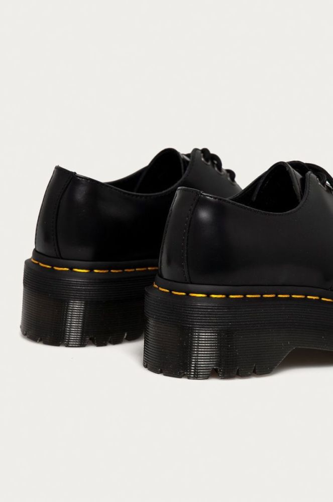 Шкіряні туфлі Dr. Martens 1461 Quad жіночі колір чорний на платформі фото 3