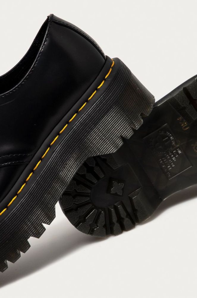 Шкіряні туфлі Dr. Martens 1461 Quad жіночі колір чорний на платформі фото 5