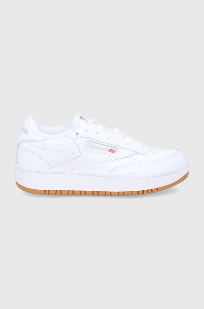 Шкіряні черевики Reebok Classic Club C Double FV5658 колір білий на плоскому ходу FV5658.100001198-WHT/WHT