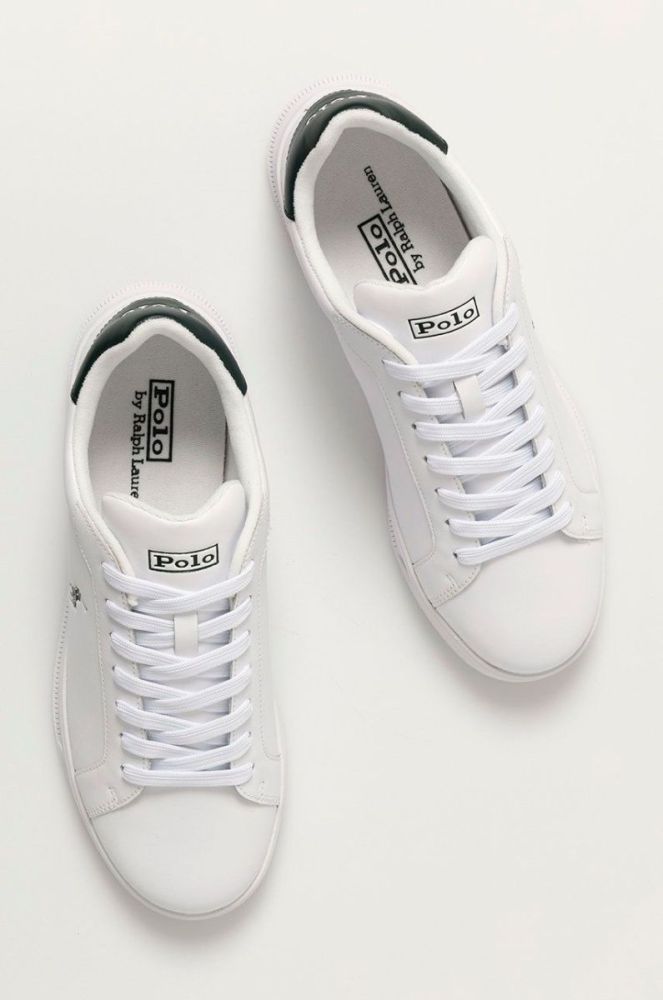 Шкіряні черевики Polo Ralph Lauren Hrt Ct II колір білий 809829824004 фото 4