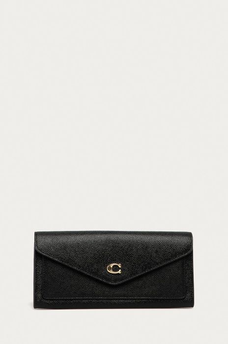 Coach - Шкіряний гаманець колір чорний (1323082)