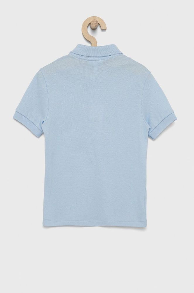 Дитяче бавовняне поло Lacoste однотонний колір блакитний (2319765) фото 2