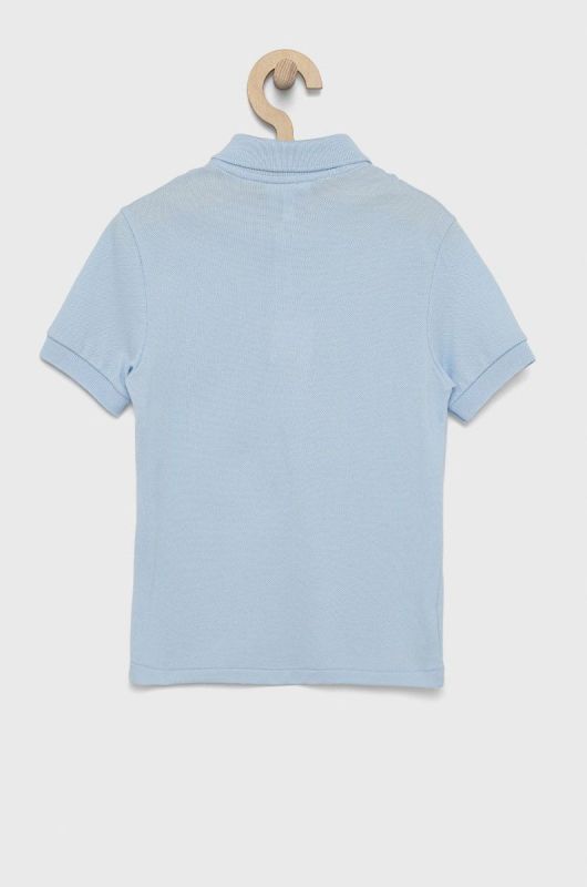 Дитяче бавовняне поло Lacoste однотонний колір блакитний (2319765) фото 2