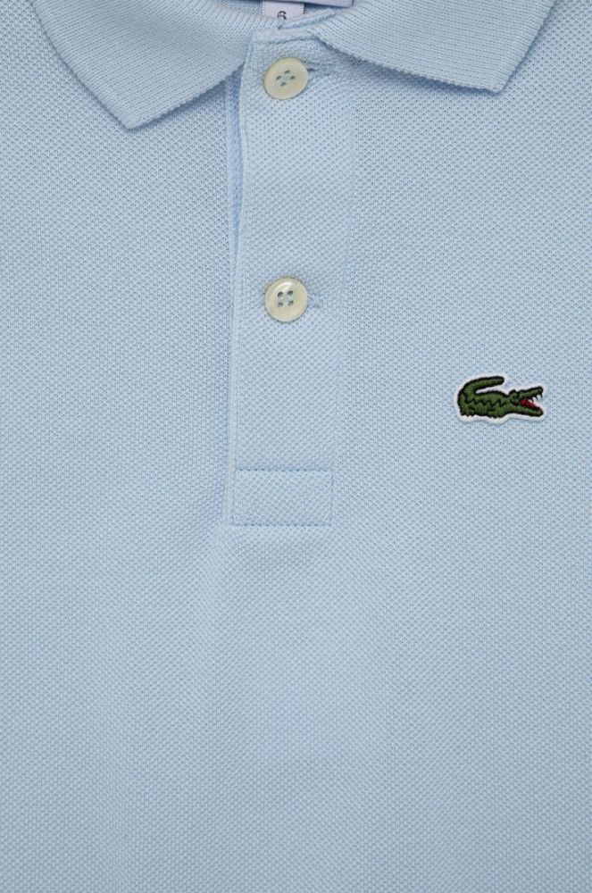 Дитяче бавовняне поло Lacoste однотонний колір блакитний (2319765) фото 3