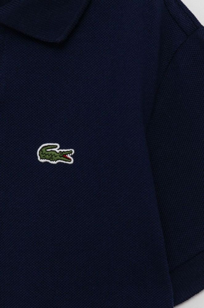 Дитяче бавовняне поло Lacoste колір синій однотонний фото 3