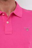 Бавовняне поло Gant колір рожевий однотонний (3102085)