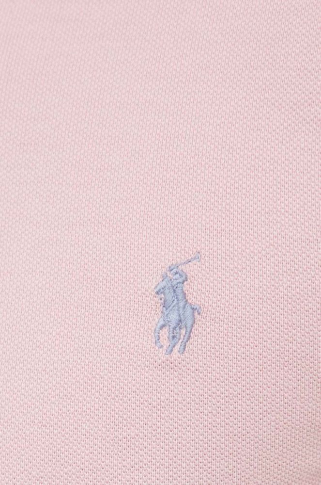 Бавовняне поло Polo Ralph Lauren колір рожевий однотонний (3260249) фото 5