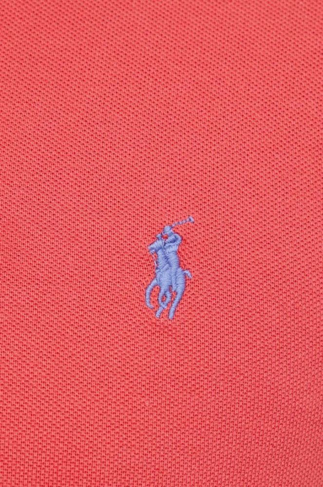 Бавовняне поло Polo Ralph Lauren однотонний колір червоний (2850580) фото 5