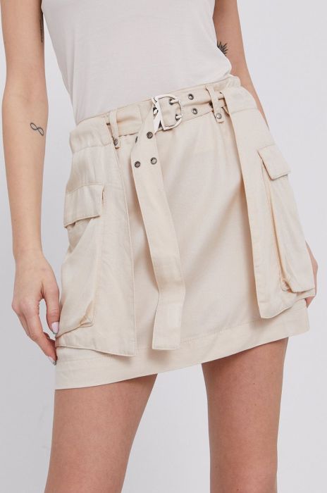 Спідниця Patrizia Pepe колір бежевий mini пряма (1435030)