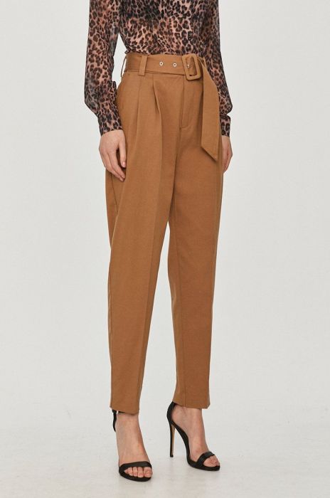 Guess - Штани колір бежевий