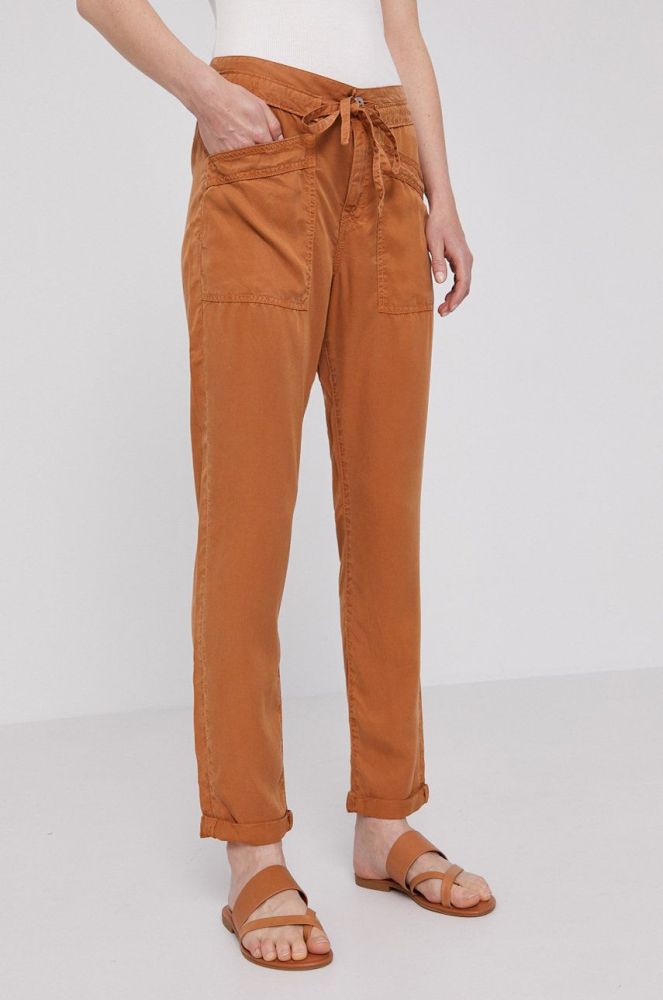 Штани Pepe Jeans Dash жіночі колір коричневий прямі (1466671)