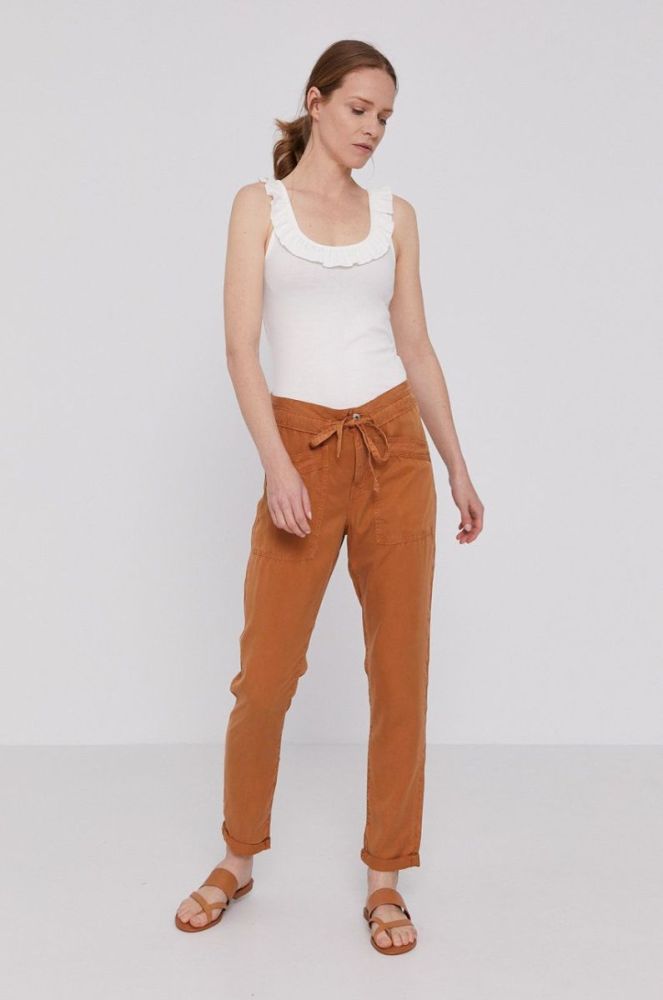 Штани Pepe Jeans Dash жіночі колір коричневий прямі (1466671) фото 2