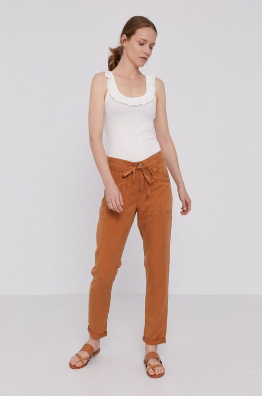 Штани Pepe Jeans Dash жіночі колір коричневий прямі (1466671) фото 2