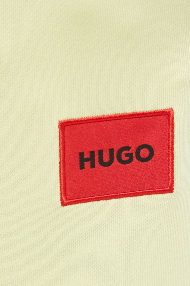 Штани HUGO жіночі колір жовтий однотонні фото 4