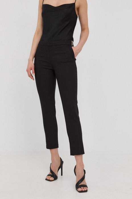 Штани Morgan жіночі колір чорний облягаюче середня посадка (2191285)