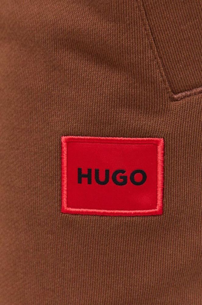 Бавовняні спортивні штани HUGO колір чорний меланж (3508727) фото 5