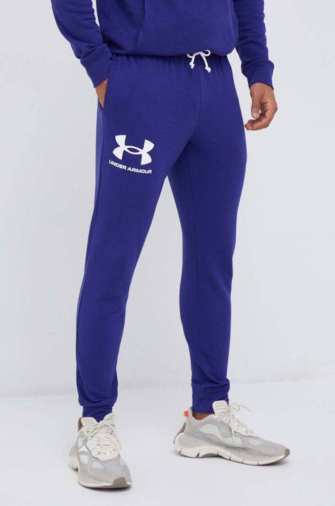 Спортивні штани Under Armour колір синій однотонні 1361642-001