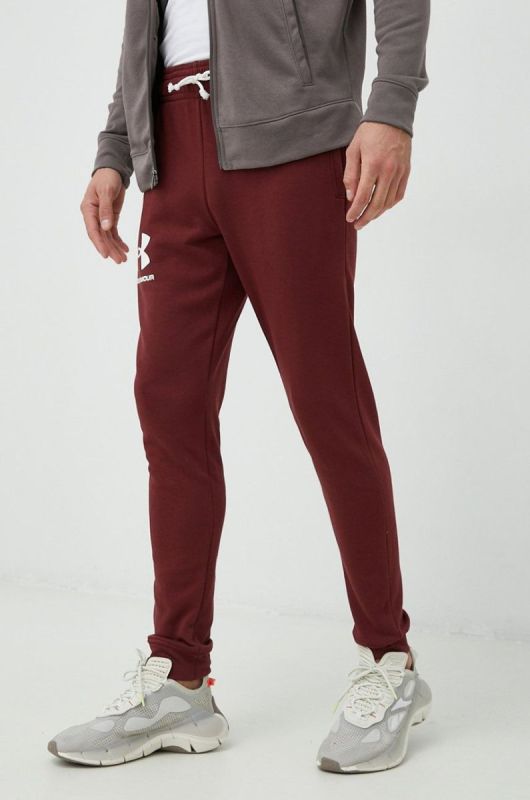 Штани Under Armour чоловічі колір коричневий однотонні 1361642-001