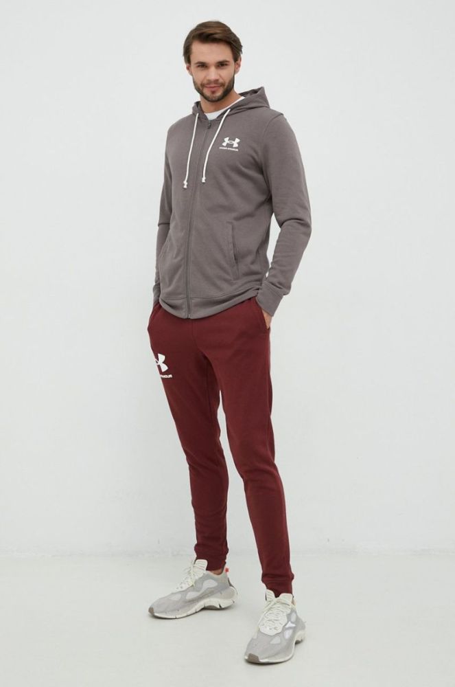 Штани Under Armour чоловічі колір коричневий однотонні 1361642-001 фото 2