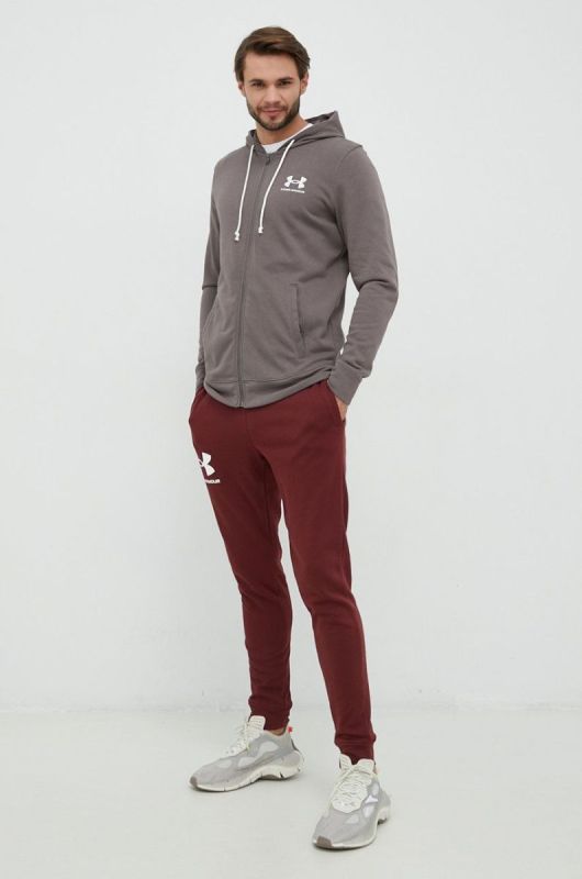 Штани Under Armour чоловічі колір коричневий однотонні 1361642-001 фото 2