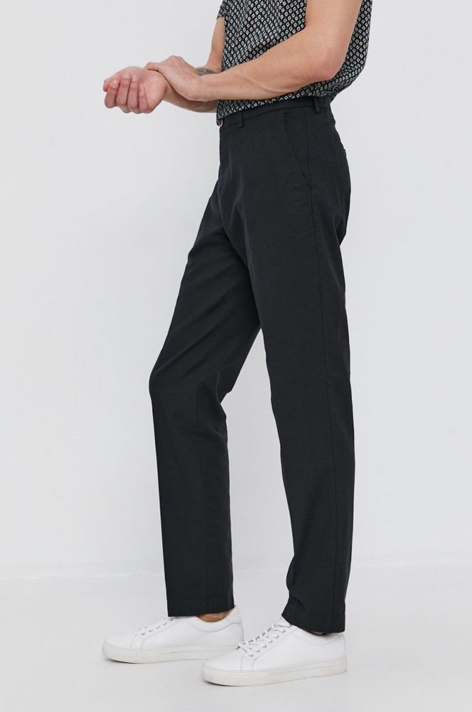 Штани Sisley чоловічі колір чорний облягаюче (1519436)