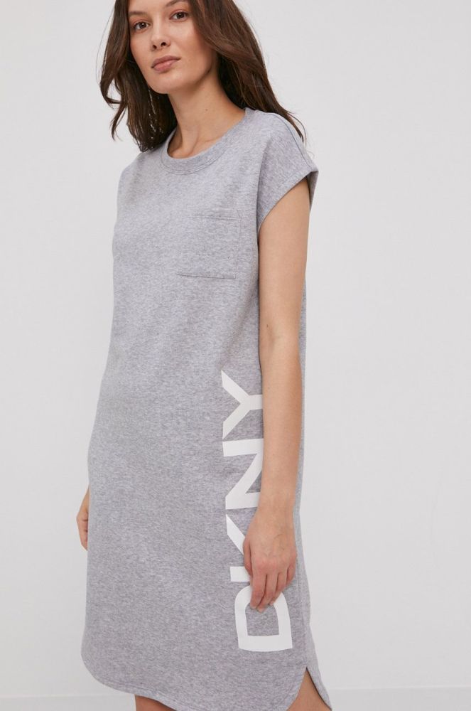 Сукня Dkny колір сірий mini пряма (1390995)